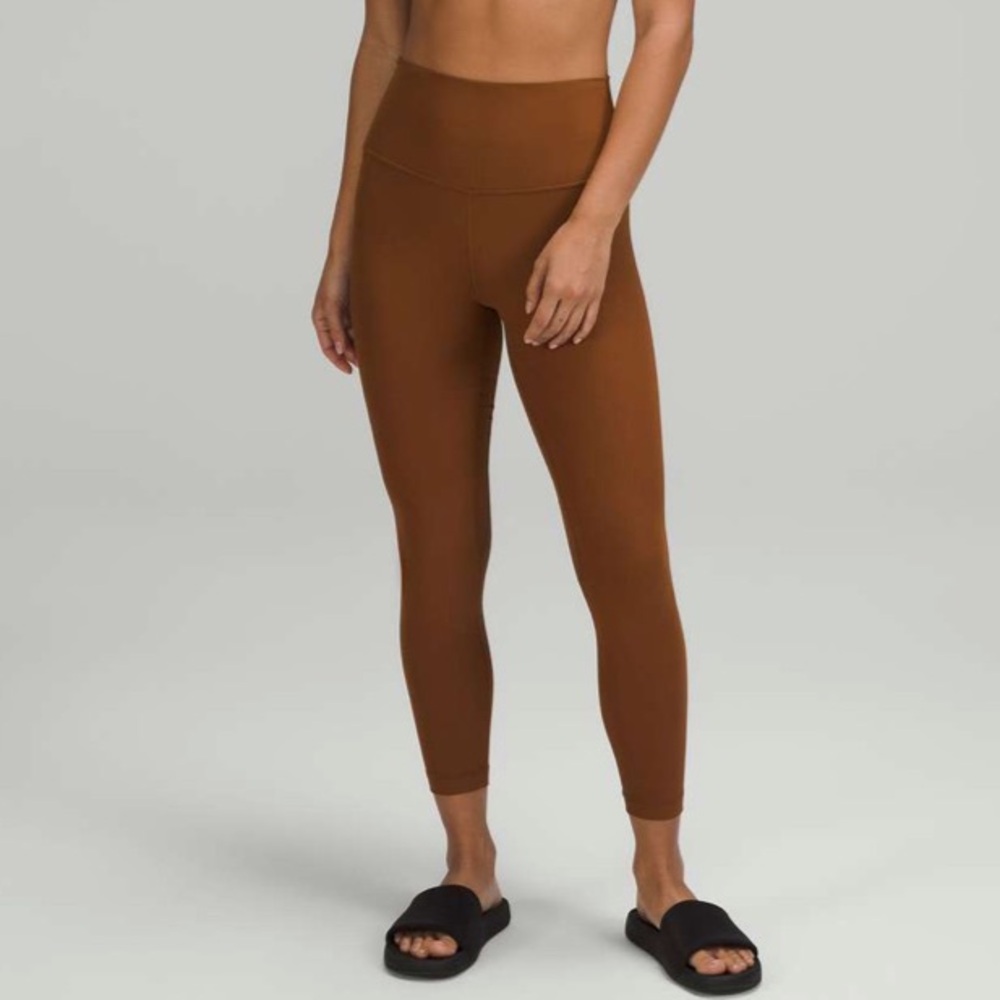 Lululemon Align Ribbed High-Rise Pant 25” Roasted Brown size 10